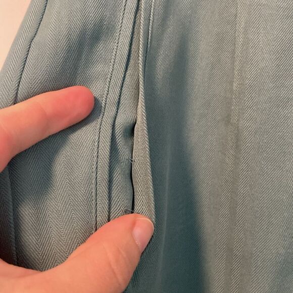 Tommy Bahama Sea Blue Green Vintage Wide Leg 100% Silk Lightweight Pants Size 10 - Picture 4 of 9